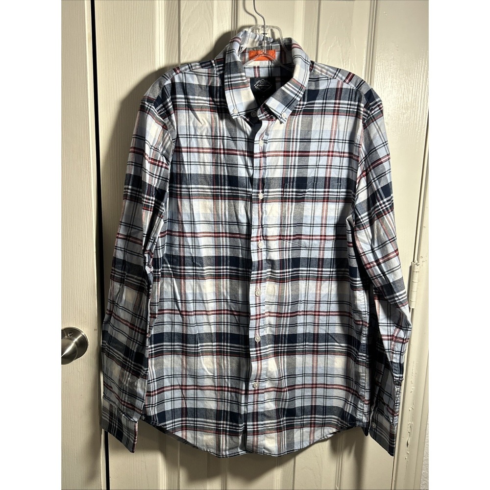 Vintage St John's Bay Button Up Plaid Shirt Men's Medium Easy Care